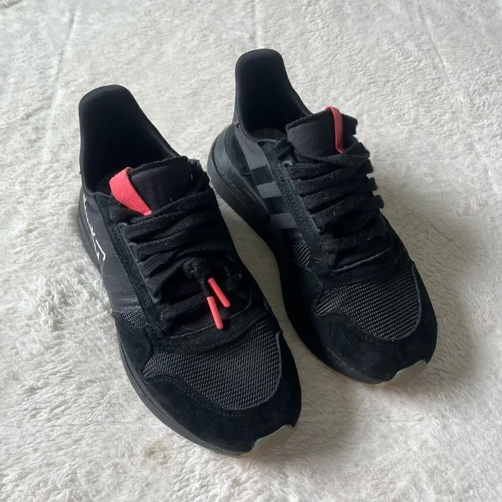 Adidas ZX500 RM Sneakers Mens Black Suede Casual Low Lace Up Shoes